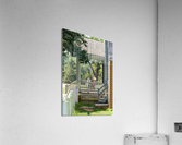 Wooden rocking chair on porch of old house Impression acrylique