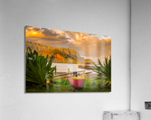 Hawaiian canoe by Hanalei Pier Acrylic Print