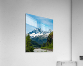 Majestic mountains from Keystone Canyon rise over trees Impression acrylique