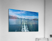 Cruise boat wake leaving town of Valdez in Alaska Acrylic Print