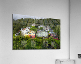 Colorful hillside homes above the town of Ketchikan Alaska Impression acrylique