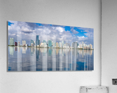 View of Miami Skyline with artificial reflection Acrylic Print