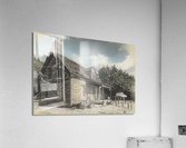 Charcoal drawing of Lighthouse keeper house Bill Baggs Impression acrylique