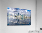 View of Miami Skyline with artificial reflection Acrylic Print