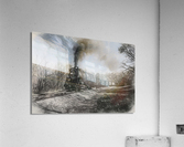 WMRR Steam train in charcoal sketch Acrylic Print
