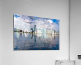 View of Miami Skyline with artificial reflection Impression acrylique