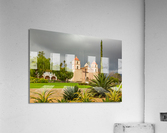Cloudy stormy day at Santa Barbara Mission Acrylic Print
