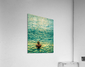 Womans head against infinity edge pool Acrylic Print