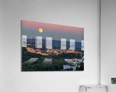 Moon rising above Downtown Morgantown Acrylic Print