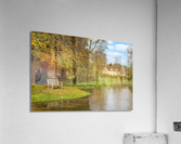 Seat overlooking deep ford in Shilton Oxford Acrylic Print