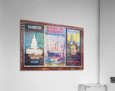 Three antique travel posters on the wall  Acrylic Print