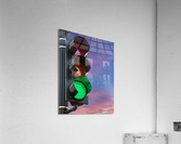 Green light on traffic signal motivational message Impression acrylique