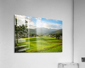 View over fields to Ambleside Lake District Acrylic Print