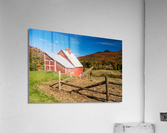Grandview Farm barn with fall colors in Vermont Impression acrylique