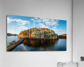 Aerial view with reflection of fall leaves in Cheat Lake Park Acrylic Print