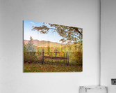 Horse drawn rake by fall colors in Vermont Acrylic Print