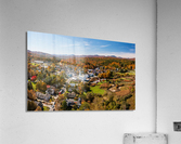 Aerial view of the town of Stowe Vermont in the fall Impression acrylique