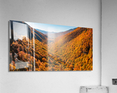Aerial view of Smugglers Notch with fall trees in Vermont Acrylic Print
