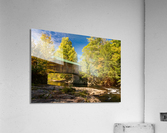 Montgomery covered bridge near Waterville in Vermont Impression acrylique