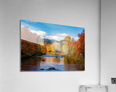 Saranac river flows through multi-colored fall landscape in Adir Acrylic Print