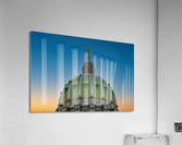Sun sets behind the ornate dome of Pennyslvania State Capitol Impression acrylique