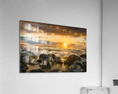 Sunset over rocks from Kee Beach Acrylic Print