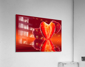 Fresh sliced strawberry in heart shape reflected Acrylic Print