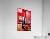 Red wine bottle and fruit with glass Acrylic Print