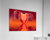 Fresh heart shaped strawberry reflected Acrylic Print