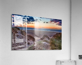 Sunset over Formby Beach through dunes Impression acrylique