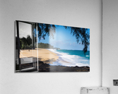 Powerful waves flow onto sand at Lumahai Beach Kauai Impression acrylique