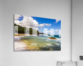 Aerial drone shot of Lumahai Beach on the north shore of Kauai i Impression acrylique