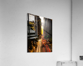 Traffic streams on 42nd street in NY after sunset Acrylic Print