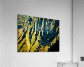 Fluted hills on Na Pali coast of Kauai Impression acrylique
