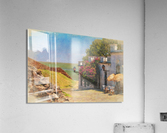 Oil painting of cobbled street in Colonia del Sacramento Acrylic Print