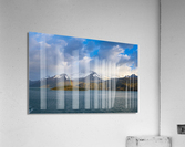 Panorama of Holanda glacier by Beagle channel with rainbow Acrylic Print