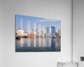 The Creek by Bur Dubai and Al Seef with large docked cruise boat Acrylic Print