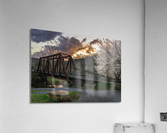 Steel girder bridge carries the bike walking trail over Deckers  Impression acrylique