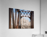 Steel girder bridge carries the bike walking trail over Deckers  Acrylic Print