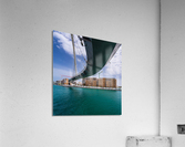 Modern apartments alongside Dubai Canal under Tolerance bridge Acrylic Print
