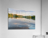 View across the Ellesmere Mere to a clear reflection of distant  Acrylic Print