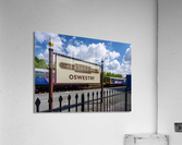 Oswestry railway station sign in Shropshire Acrylic Print