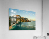 Aerial drone photo of Tunnels Beach at sunrise on Kauai in Hawaii Acrylic Print