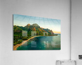 Sunrise aerial view of Tunnels Beach at dawn on Kauai in Hawaii Acrylic Print