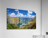 Kilauea lighthouse on headland against blue sky on Kauai Acrylic Print