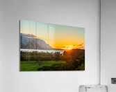 Sunset over Hanalei bay from overlook on the road Acrylic Print
