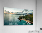 Aerial panoramic image of Lumahai Beach on the Kauai north shore Acrylic Print