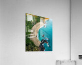 Top down view of rocks and waves on Lumahai beach Kauai Acrylic Print