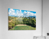 Aerial overview of Sealodge beach in Princeville on Kauai Acrylic Print