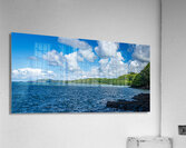 Panoramic view of Princeville coastline on Kauai Impression acrylique